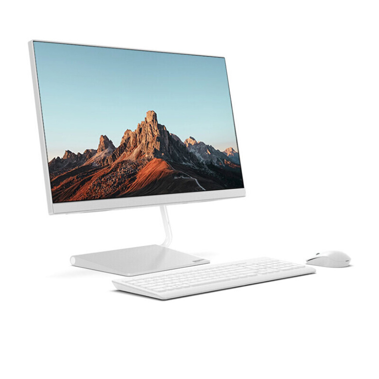 联想(Lenovo)AIO逸 微边框高色域一体机台式电脑23.8英寸(六核i5-9400T 8G 256G SSD 无线键鼠）白